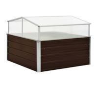 vidaXL Greenhouse Brown 100x100x85 cm Galvanised Steel