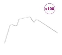 vidaXL Greenhouse Clips Glass Clips Wire Clip 100 pcs W Type Galvanised Steel