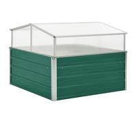 vidaXL Greenhouse Galvanised Steel Green 100x100x77cm Greenhouse Planters