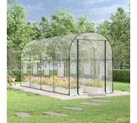 vidaXL Greenhouse Transparent PVC&Powder-coated Steel Outdoor Patio Greenhouse