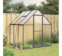 (anthracite, 169 x 169 x 195 cm) vidaXL Greenhouse with Base Frame Garden Walk in Plant Grow House Aluminium