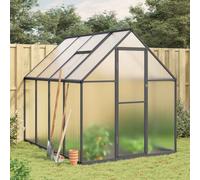 (anthracite, 224 x 169 x 195 cm) vidaXL Greenhouse with Base Frame Garden Walk in Plant Grow House Aluminium