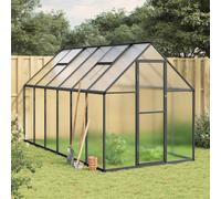 (anthracite, 334 x 169 x 195 cm) vidaXL Greenhouse with Base Frame Walk in Grow House Anthracite Aluminium