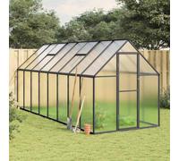 (anthracite, 445 x 169 x 195 cm) vidaXL Greenhouse with Base Frame Walk in Grow House Anthracite Aluminium