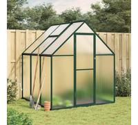 (green, 169 x 169 x 195 cm) vidaXL Greenhouse with Base Frame Garden Walk in Plant Grow House Aluminium