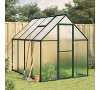 (green, 224 x 169 x 195 cm) vidaXL Greenhouse with Base Frame Garden Walk in Plant Grow House Aluminium