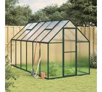 (green, 334 x 169 x 195 cm) vidaXL Greenhouse with Base Frame Walk in Grow House Anthracite Aluminium