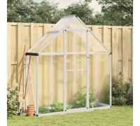(silver, 169 x 58 x 195 cm) vidaXL Greenhouse with Base Frame Garden Walk in Plant Grow House Aluminium