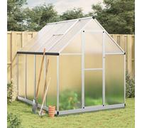 (silver, 224 x 169 x 202 cm) vidaXL Greenhouse with Base Frame Walk in Grow House Anthracite Aluminium