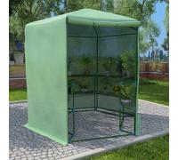 Greenhouse with Shelves Steel 227x223 cm