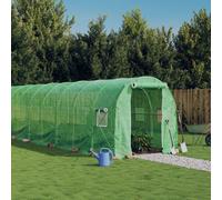 vidaXL Greenhouse with Steel Frame Green 28 m² 14x2x2 m