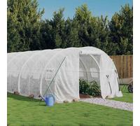 vidaXL Greenhouse with Steel Frame White 48 m2 16x3x2 m