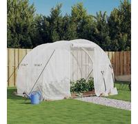 vidaXL Greenhouse with Steel Frame White 6 m² 3x2x2 m