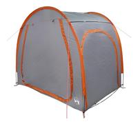 vidaXL Grey and Orange Camping Bike Storage Tent | Waterproof with Zipper, Sturdy Construction, Breathable Design, 218 x 156 x 180 cm, Perfect Outdoor Shelter, Portable and Safe