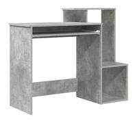 vidaXL Grey Computer Desk Concrete Grey Chipboard with Concrete Look Medium