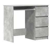 vidaXL Grey Concrete Grey Office Desk with Three Drawers - Compact and Minimalist - For Small Spaces, Workstations, and Study corners.