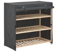 vidaXL Shoe Cabinet with Cover Grey Fabric Footwear Storage Rack Organiser