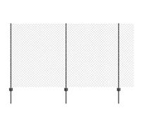 vidaXL Grey Galvanized Steel Garden Fence Set with 10m Chain Link and 20 U Posts - Outdoor Fencing/Protection, 1.4m Height - UV Resistant, Easy Assembly