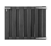 'vidaXL Grey Garden Gate with Crosspieces and Vertical Slats - Heavy-Duty WPC Gate, Weather Resistant, Includes Quick Sliding Latch, Size 100x80 cm, Easy to Assemble'.