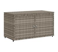 vidaXL Grey Garden Storage Cabinet, Outdoor Weather-Resistant Box/Cupboard with Ample Storage Space, Poly Rattan Material and Powder-Coated Steel Frame