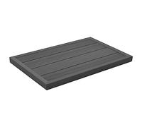 vidaXL Grey Outdoor Floor Element for Solar Shower and Pool Ladder, made from Durable Wood Plastic Composite (WPC), features Nonslip Design.