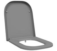 vidaXL Grey Oval Toilet Seat with Adjustable Armrests - Soft Close, Durable Plastic, Modern Bathroom Accessory