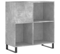 vidaXL Grey Record Cabinet - Engineered Wood - Durable Vinyl or LP Record Storage and Display Unit - 84.5x38x89 cm - Ideal for Living Room