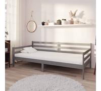 vidaXL Solid Pinewood Day Bed Grey 90x200 cm Wooden Sleepover Overnight Bed