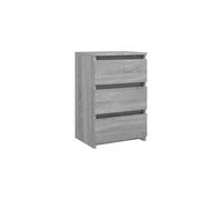vidaXL Grey Sonoma Bed Cabinet - Engineered Wood Construction - Multifunctional Nightstand with Drawers 40x35x62.5 cm