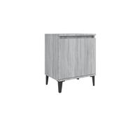 vidaXL Grey Sonoma Bed Cabinet with Storage Compartment | Engineered Wood and Metal | Industrial Style | Bedroom Nightstand | Easy Assembly