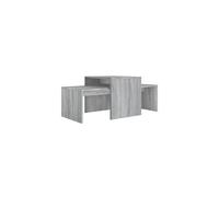 vidaXL Grey Sonoma Coffee Table Set - Engineered Wood, Modern Nested Tables with Wide Tabletops for Living Room