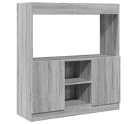 vidaXL Grey Sonoma Highboard Sideboard/Cupboard - Engineered Wood, 92x33x100 cm, Modern Furniture for Living Room, Bedroom or Office with Ample Storage