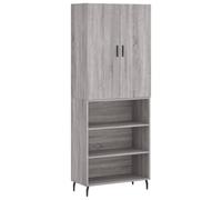 vidaXL Grey Sonoma Highboard with Engineered Wood and Metal Feet - Versatile Storage Solution for Living Room, Office, or Bedroom