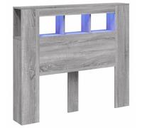 vidaXL Grey Sonoma LED Headboard - Engineered Wood - Modern RGB Lights - Excellent Back Support while Reading or Watching TV in Bed