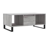vidaXL Grey Sonoma Modern Style Coffee Table - Rectangular Shape, Versatile Usage as Side or Telephone Table, Engineered Wood Construction with Drawer and Compartment for Storage