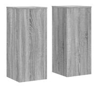 vidaXL Grey Sonoma Plant Stands - Engineered Wood - Flower Pot Holder - Modern Decorative Display Shelves - 30x30x70 cm - Set of 2
