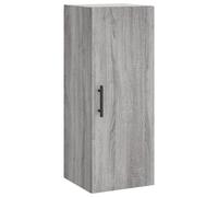 vidaXL Grey Sonoma Wall Mounted Cabinet - Engineered Wood Storage, Space-Saving 34.5 x 34 x 90 cm, Door for Hidden Storage