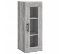vidaXL Grey Sonoma Wall Mounted Cabinet with Glass Door - Durable Engineered Wood Storage Cabinet - Suitable for Living Room, Bedroom and Study