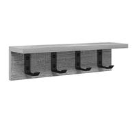 vidaXL Grey Sonoma Wall Mounted Coat Rack 40 x 10.5 cm Modern Space Saving Design with Metal Hooks and Hallway Shelf Ideal for Indoors Easy to Clean Perfect for Hallway Furniture