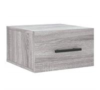 vidaXL Grey Sonoma Wall-Mounted Compact Bedside Cabinet - Engineered Wood Storage Drawer for Bedrooms