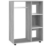 vidaXL Grey Sonoma Wardrobe with Open Compartment and Side Shelves Made of Engineered Wood - Versatile Storage Solution for Clothes and Accessories, Easy to Move, Measures 80x40x110 cm