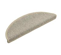 vidaXL Grey Stair Mats - Self-Adhesive, Sisal-Look, Sound Dampening, Washing Friendly, 15-Piece Set, Durable Fabric Blend 56x17x3 cm