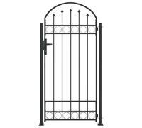 vidaXL Grey Steel Fence Gate 102 x 200 cm