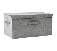 vidaXL Grey Storage Box, 50x30x25 cm size, 2 Compartments - Fabric, Oxford Fabric, Value for Home Organization