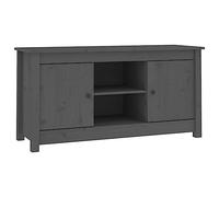 vidaXL Grey TV Cabinet - Solid Pine Wood - Ample Storage - 103x36.5x52 cm - Modern Design - Stable and Sturdy - Easy Assembly Required
