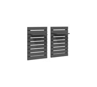 vidaXL Grey Wall-Mounted Bedside Shelves, Solid Pine Wood, Space-Saving Design, Adjustable Display Shelf, Easy Assembly, Set of 2