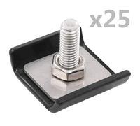 vidaXL Grid Mat Connector 25 Sets Anthracite Double Door Mat Fence Accessory