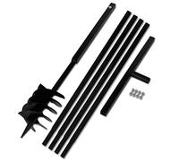vidaXL Ground Drill with Handle 180mm Extension Tube 5m Steel Garden Auger