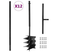 vidaXL Ground Drill with Handle 250 mm with Extension Tube 12 m Steel