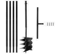 vidaXL Ground Drill with Handle 250 mm with Extension Tube 4 m Steel